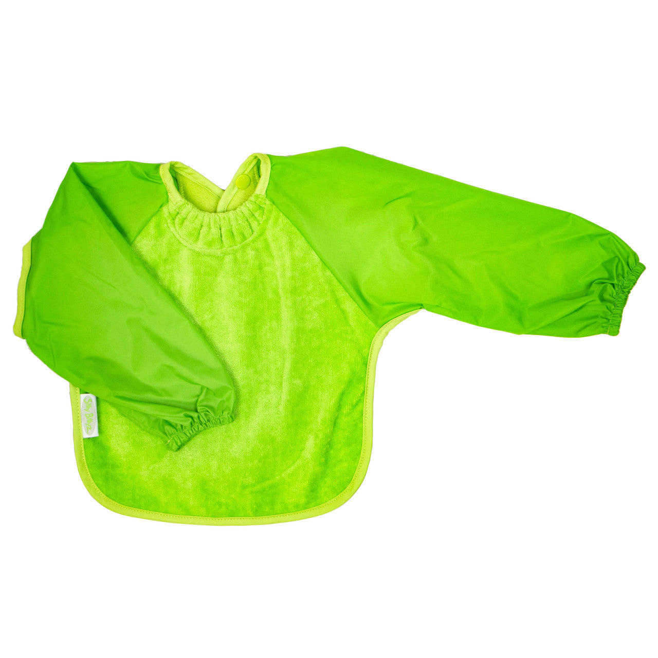 Silly Billyz Towel Long Sleeve Bib Lime - Tiny Tots Baby Store 