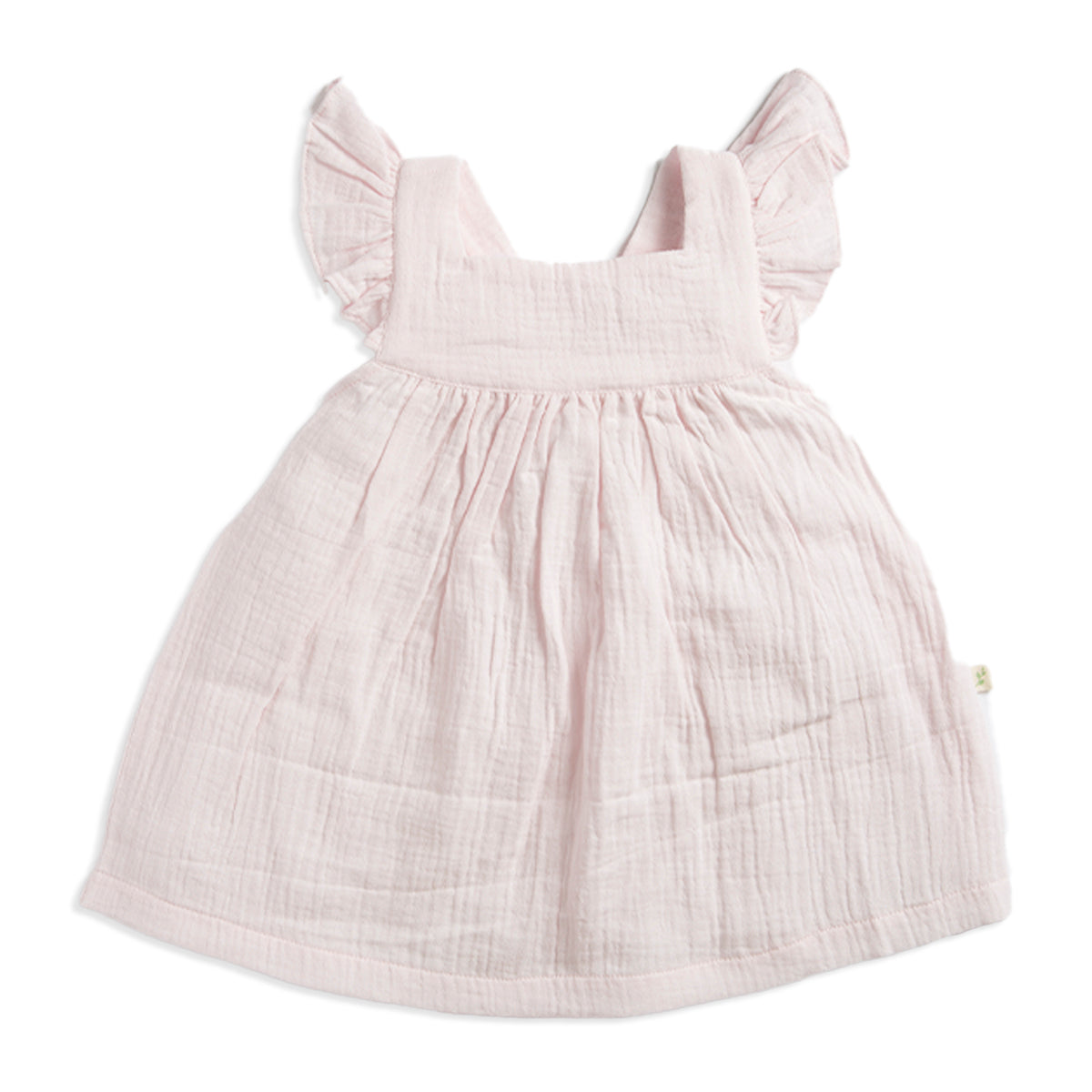 Tiny Twig Angel Dress & Bloomer-Soft Pink Crinkle (Organic Cotton)