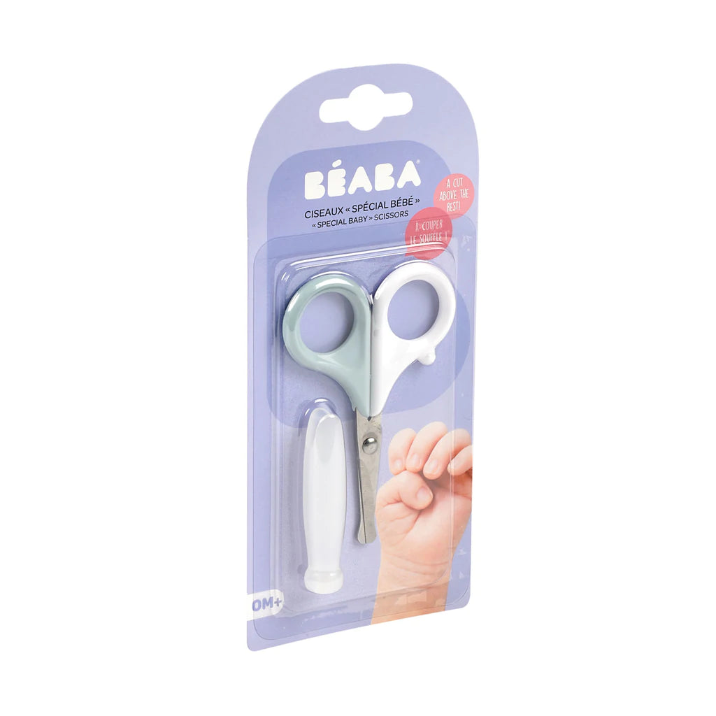 Beaba Baby Scissors - Green Blue - Tiny Tots Baby Store 