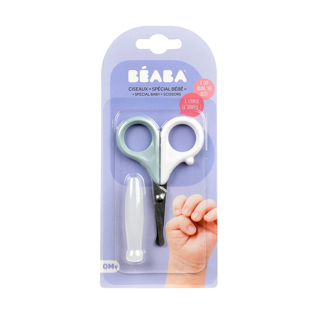 Beaba Baby Scissors - Green Blue - Tiny Tots Baby Store 