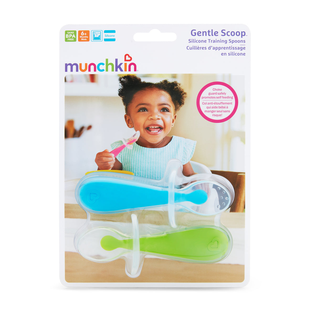 Gentle Scoop 2pk Silicone Training Spoons (Blue/Green) - Tiny Tots Baby Store 