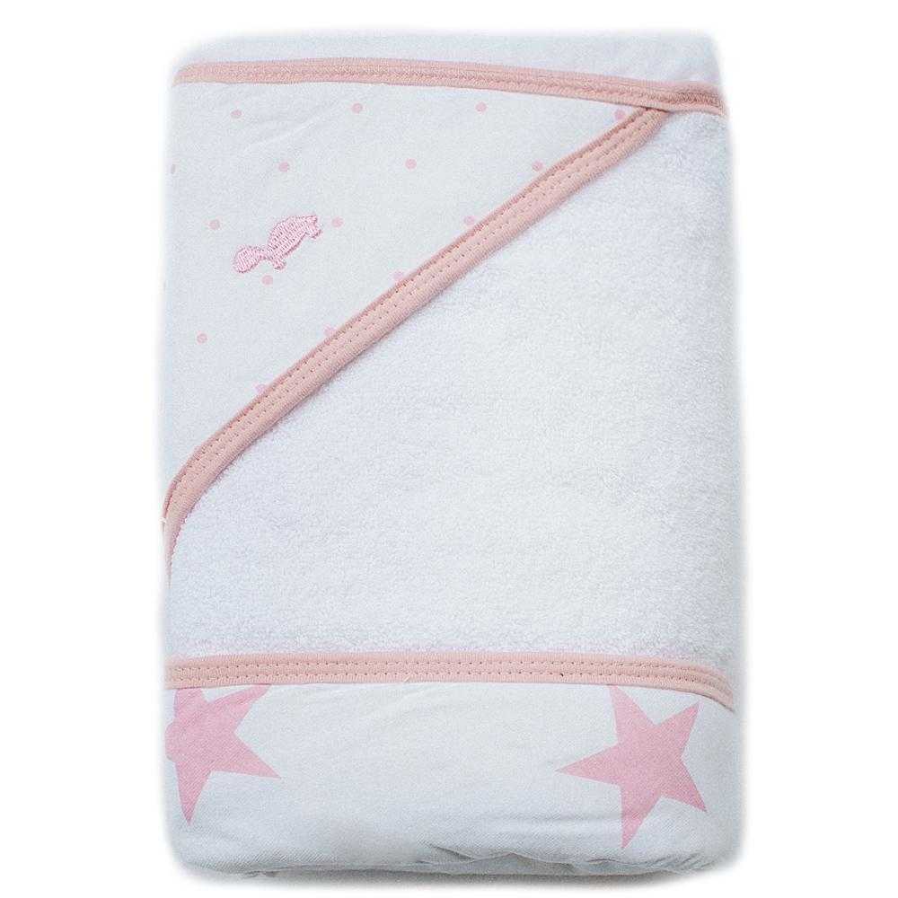 Little Turtle Baby Hooded Towels Spots & Stars Pink