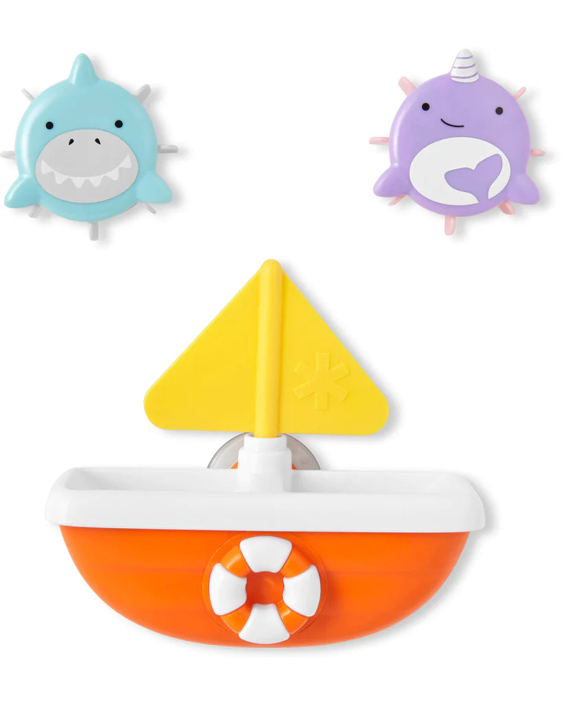 Skip Hop Zoo Tip & Spin Boat - Shark / Narwhale - Tiny Tots Baby Store 