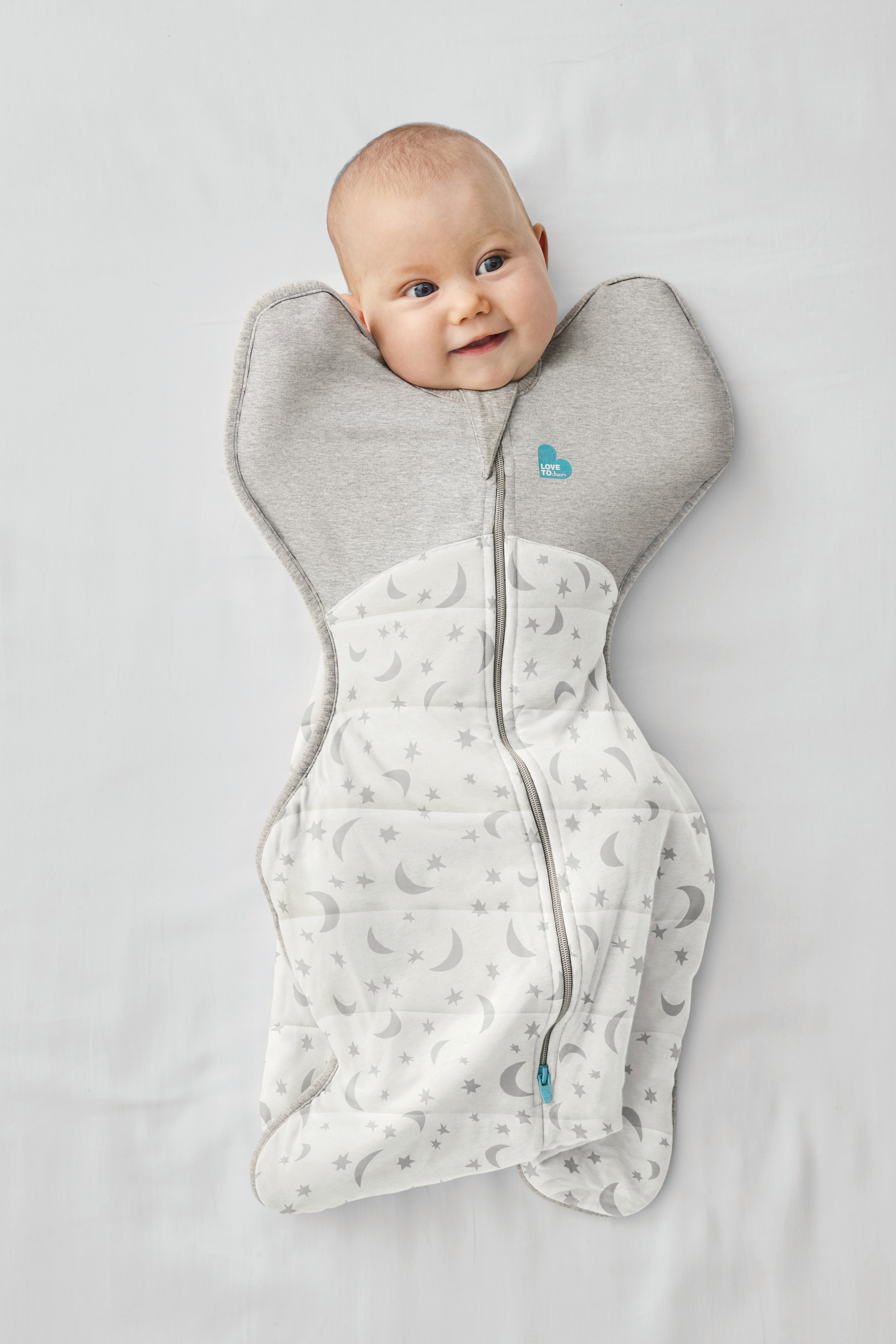 Swaddle Up™ Quilted Cotton 3.5 TOG Moonlight White (Stage 1) - Tiny Tots Baby Store 