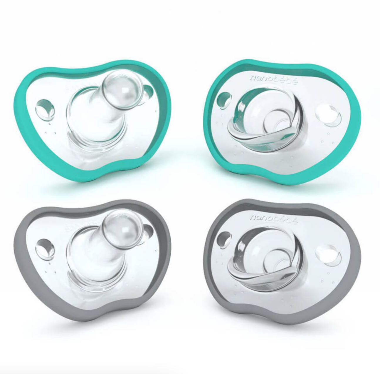 Nanobebe Flexy Pacifier Four-Pack 3 months+ TEAL