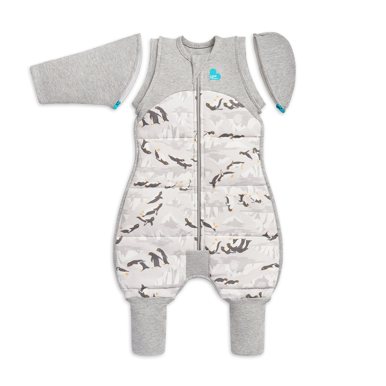 Love to Dream Swaddle Up Transition Suit Extra Warm 3.5 T (Grey - Penguin Parade)