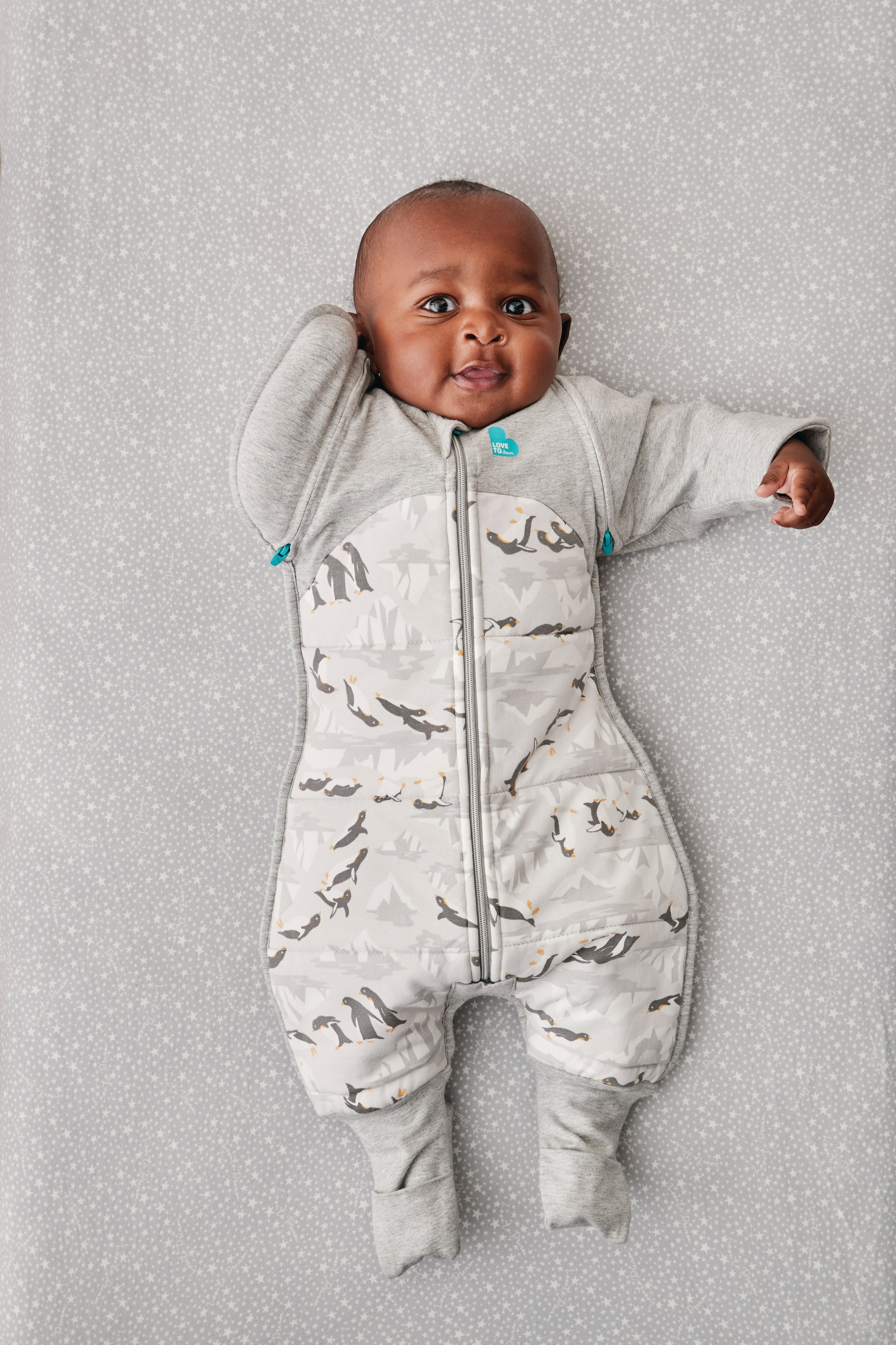 Swaddle Up Transition Suit 3.5 TOG Penguin Parade Grey (Stage 2) - Tiny Tots Baby Store 