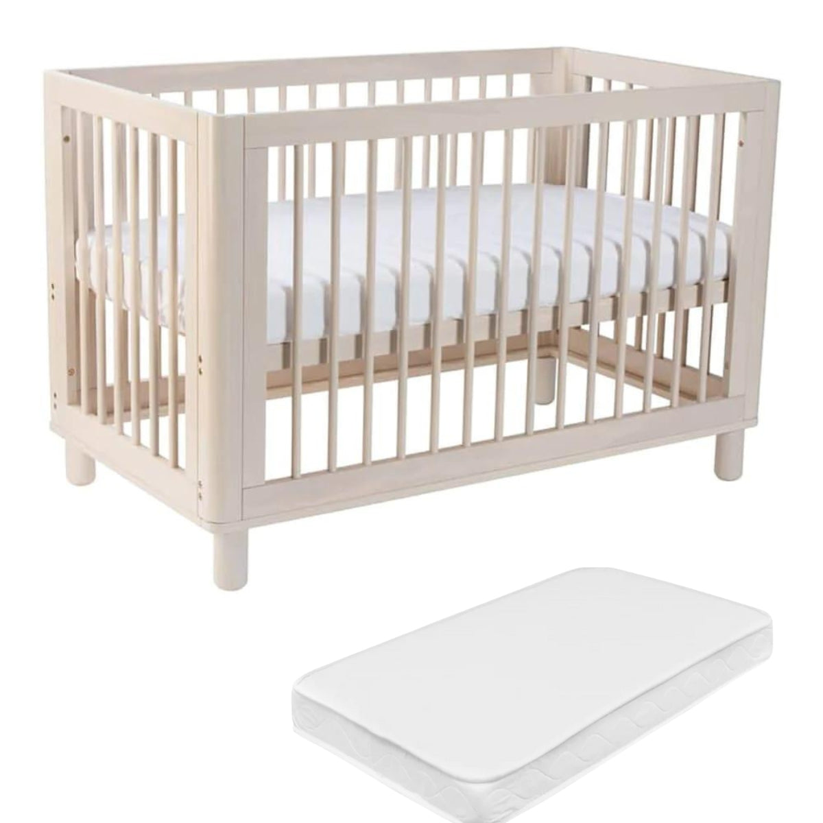 Cocoon Allure Cot with Mattress -4 in 1 Natural wash