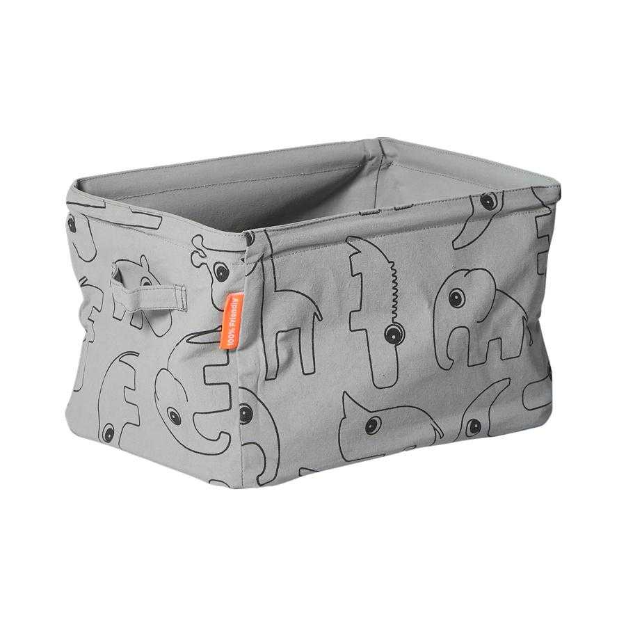 Done by Deer Soft Storage Basket, Double Sided, 1pc GREY