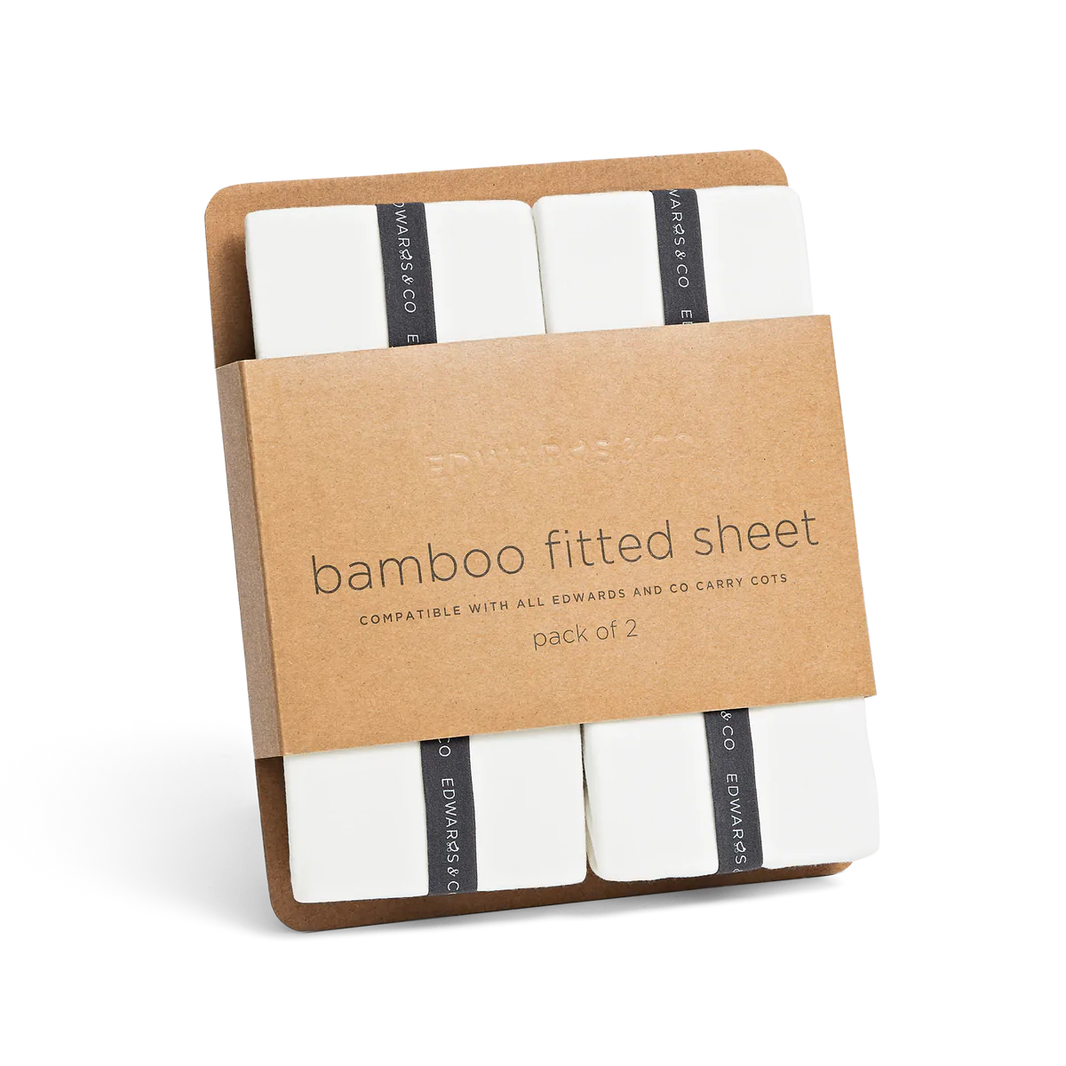 Edwards & Co Carry Cot Bamboo Carry Cot Fitted Sheet (2pcs) Natural