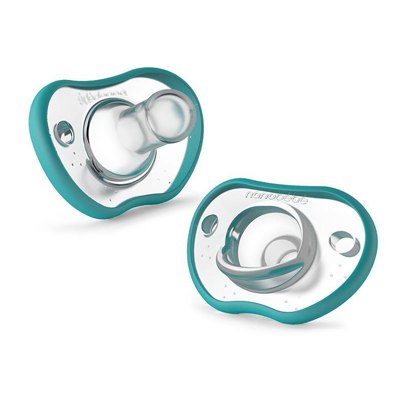 Nanobebe Flexy Pacifier Four-Pack 0-3 months TEAL