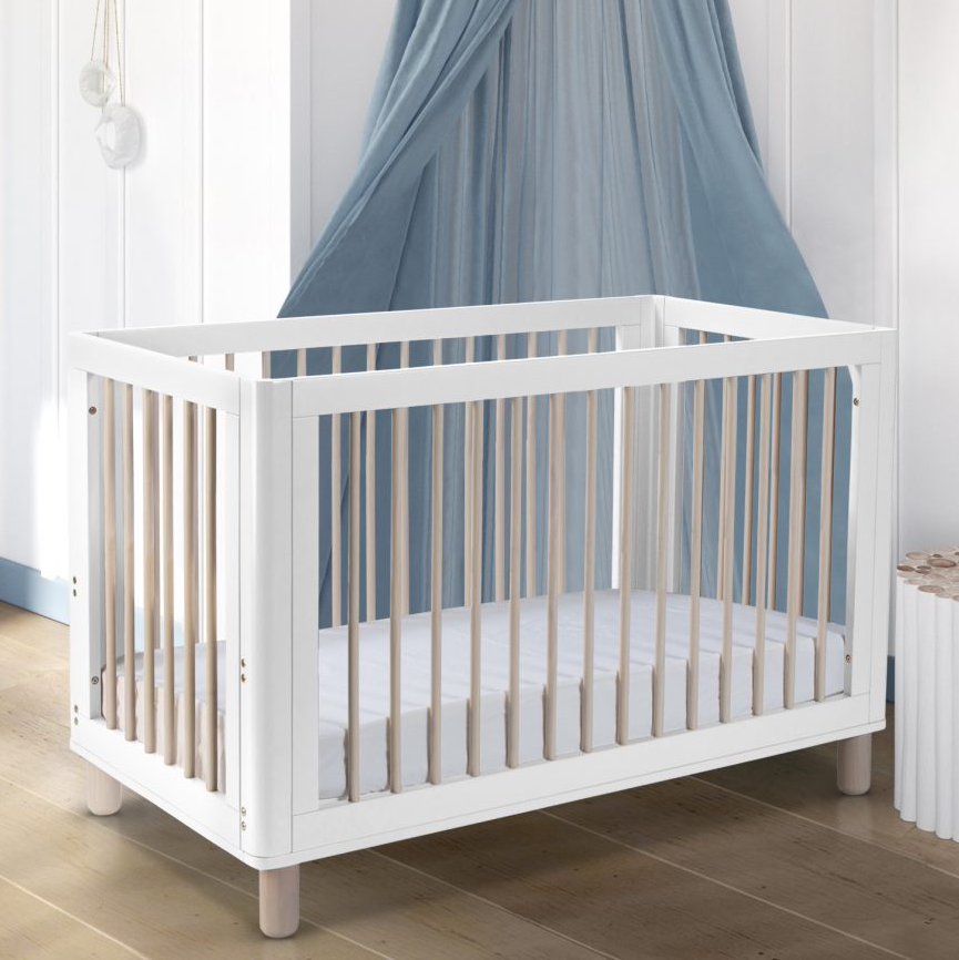 Cocoon Allure Cot with Mattress -4 in 1 White / Natural wash