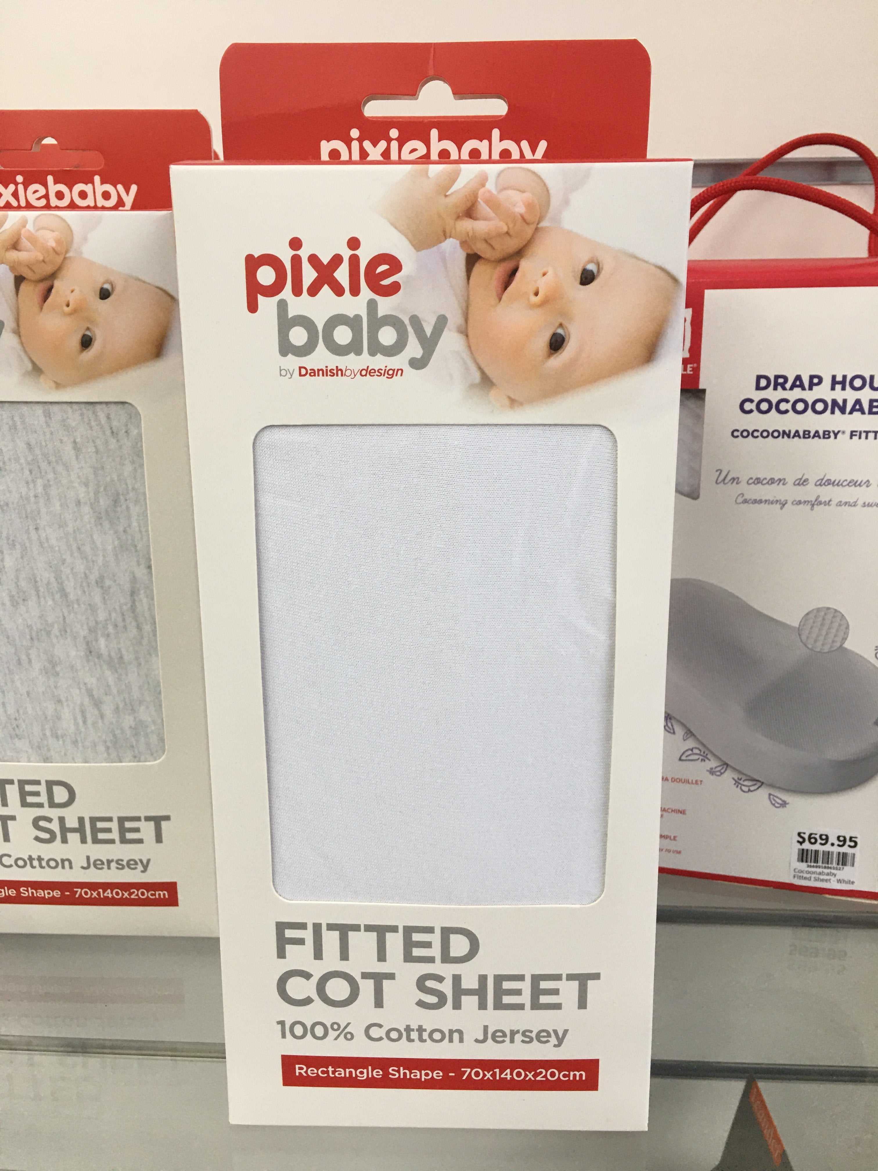Pixiebaby Cotton Jersey Fitted Cot Sheet - White