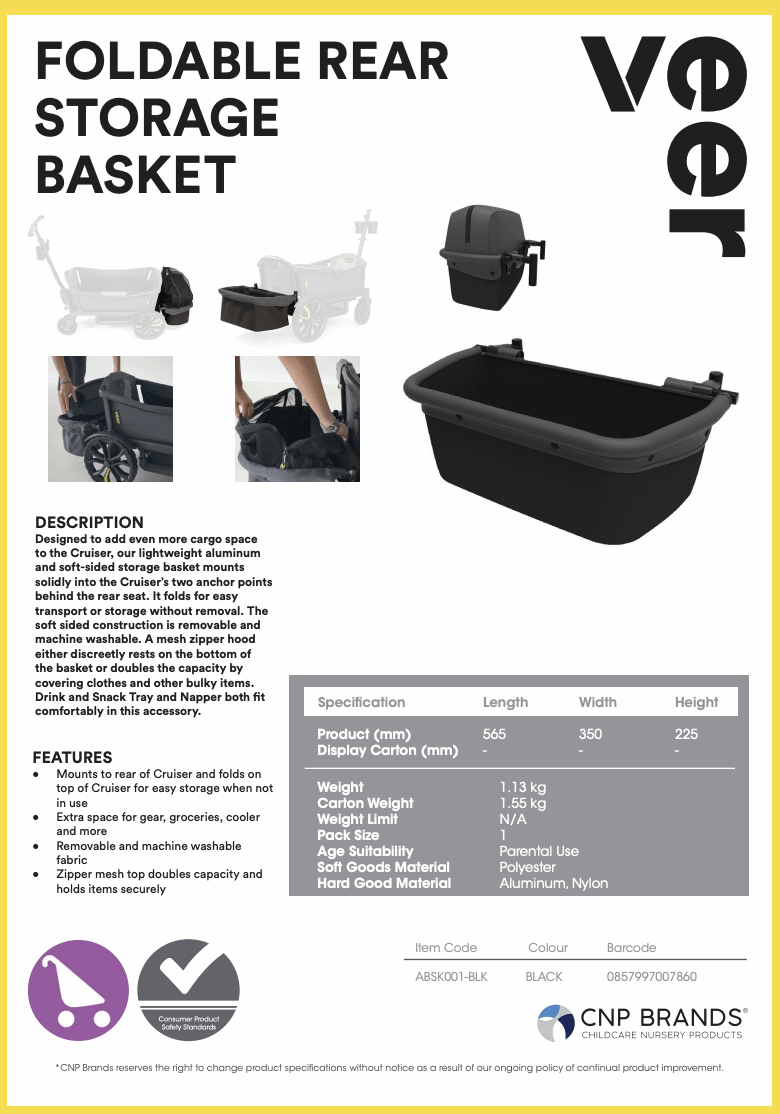 Veer Foldable Rear Storage Basket