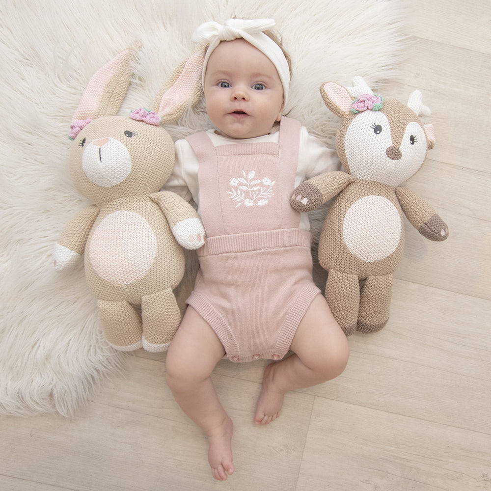 Living Textiles Knitted Soft Toy-Ava the Fawn - Tiny Tots Baby Store 